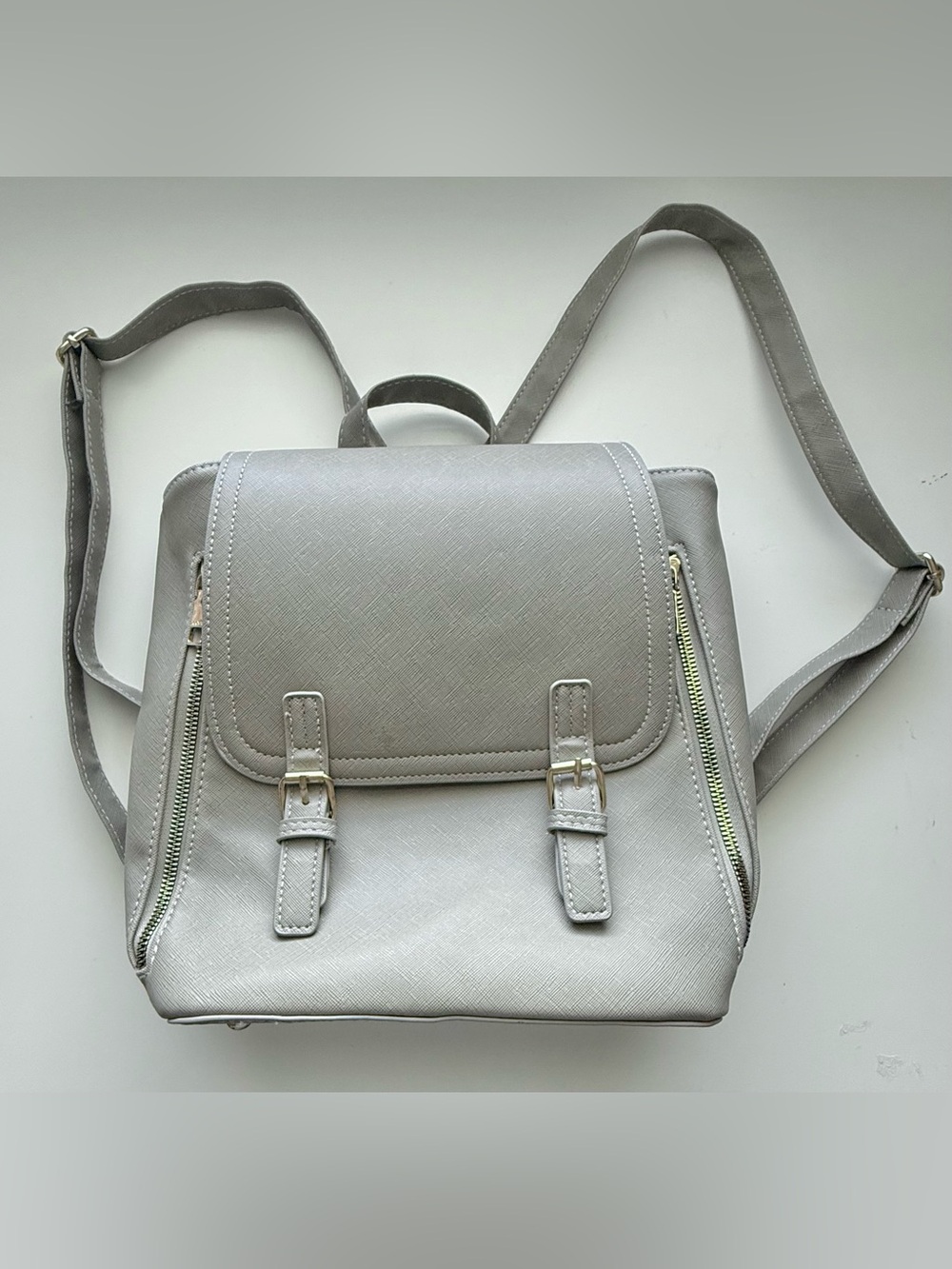 KKXIU Stylish Small Backpack Purse Silver Gray - NWOT